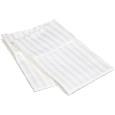 IMPRESSIONS 300 King Pillow Cases- Egyptian Cotton Stripe - White 300KGPC STWH